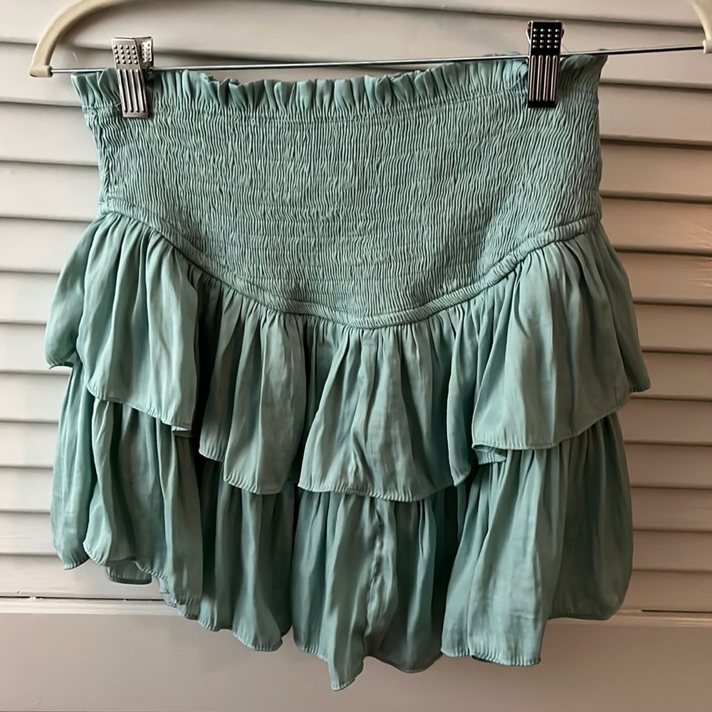 Sage Greenish Mustard Seed Smock Skirt Size Small!